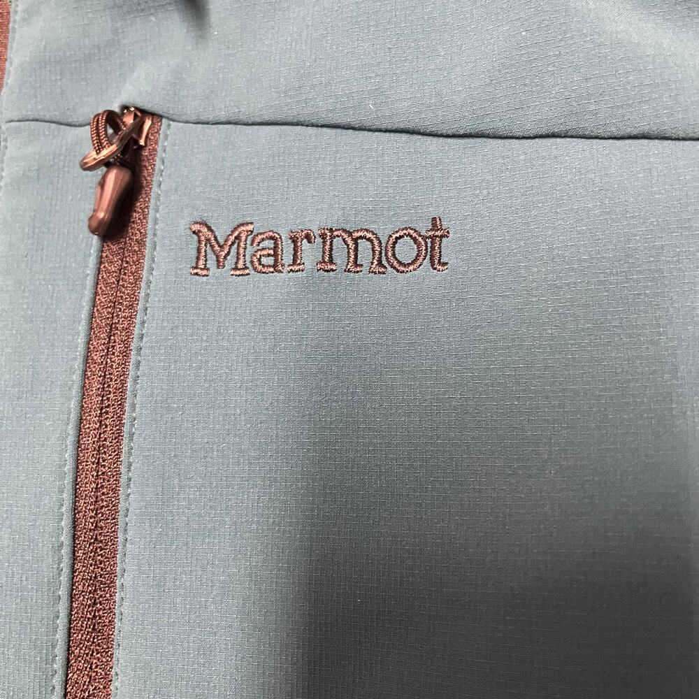 Marmot Moblis Softshell Jacket Womens S Teal Hooded Stretch Gorpcore Windbreaker - Picture 5 of 12
